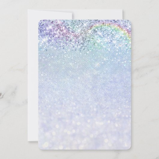 ブルーグリッターメルメイドザシーベビーガール 招待状 (裏面)