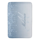 ブルーグリッターモノグラムバスマット バスマット (正面縦)