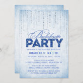 ブルーグリッタールックバチェロレッテ招待状 招待状 (正面/裏面)