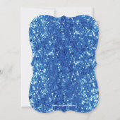 ブルーグリッタールックボウ卒業パーティー招待状 招待状 (裏面)