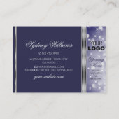 ブルーグリッタールミナススターズのロゴシルバ縁どー 名刺 (裏面)