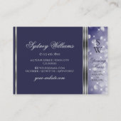 ブルーグリッタールミナススターズイニシャルシルバー縁ど 名刺 (裏面)