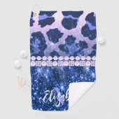 ブルーグリッターレオパード印刷 ゴルフタオル (インサイチュ)