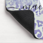 ブルーグリッターレオパード印刷 マウスパッド (コーナー)