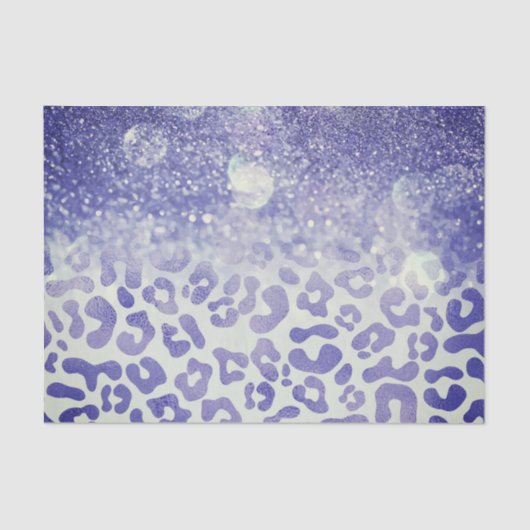 ブルーグリッターレオパード印刷 薄葉紙 (正面)