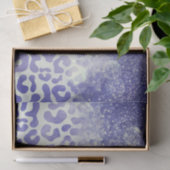 ブルーグリッターレオパード印刷 薄葉紙 (ギフト)