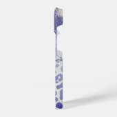 ブルーグリッターレオパード印刷 iPhoneケース (左側面)