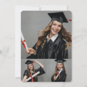 ブルーグリッター切り出し卒業パーティー 招待状 (裏面)