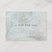 ブルーグリッター大理石エレガントギフト証明書 名刺 (正面)