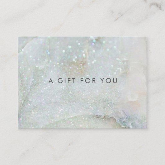 ブルーグリッター大理石エレガントギフト証明書 名刺 (正面)
