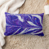 ブルーグリッター抽象芸術腰枕 ランバークッション (ブランケット)