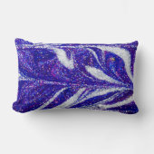 ブルーグリッター抽象芸術腰枕 ランバークッション (正面)