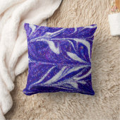 ブルーグリッター抽象芸術 クッション (ブランケット)