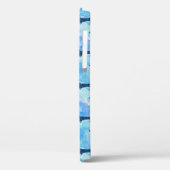 ブルーグリッター水彩ダックスフントパターンアダルトCL Case-Mate iPhoneケース (裏面 / 左)