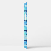 ブルーグリッター水彩ダックスフントパターンアダルトCL Case-Mate iPhoneケース (裏面 / 右)