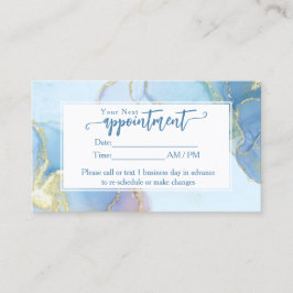 ブルーグリッター水彩ファッションモダンアポイントメント 名刺