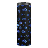 ブルーグリッター犬の足パターンモノグラム タンブラー (裏面)