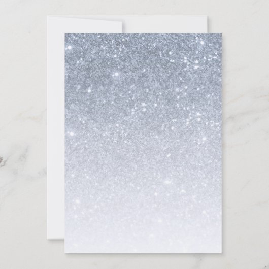 ブルーグリッター男の子の赤ちゃんシャワー招待状 招待状 (裏面)