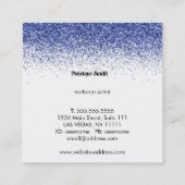 ブルーグリッター美しいスタイリストメイクアップアーティスト スクエア名刺 (裏面)
