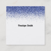 ブルーグリッター美しいスタイリストメイクアップアーティスト スクエア名刺 (正面)