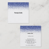 ブルーグリッター美しいスタイリストメイクアップアーティスト スクエア名刺 (正面/裏面)