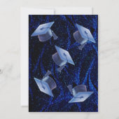 ブルーグリッター2人卒業生ダブル卒業パーティー 招待状 (裏面)