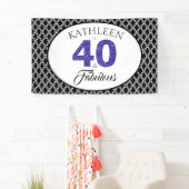 ブルーグリッター40歳と素晴カスタムらしい40歳の誕生日 横断幕 (インサイチュ)