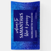 ブルーグリッター ブライズメイド パーティー ウェルカムサイン 横断幕 (縦)