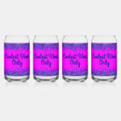 ブルーグリッター&文字オンピンククール – ビーブのみ | ガラス缶 (裏面)