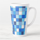 ブルーグリッドラテマグカップ カフェラテマグ (右)