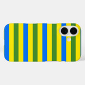 ブルーグリーンとイエローのストライプデザイン Case-Mate iPhoneケース (裏面 (横))