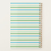 ブルーグリーンとクリームズストライプズモノグラム年 プランナー手帳 (裏面)