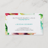 ブルーグリーンとピンクの出芽花 名刺 (裏面)