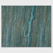 ブルーグリーンとブラウンの大理石テクスチャ ラッピングペーパー (フラット)