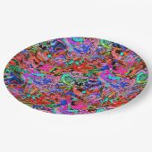 ブルーグリーンとレッドのグラフィティ ペーパープレート (アングル)