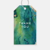 ブルーグリーンと金ゴールド(ばちゃばちゃ)跳ねるギフトラベル ギフトタグ (裏面)