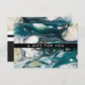 ブルーグリーンと金ゴールド（ばちゃばちゃ）跳ねる |商品券 (正面/裏面)