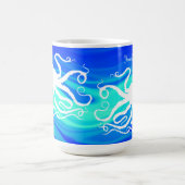 ブルーグリーンのタコ6 - 15 oz マグカップ (中央)