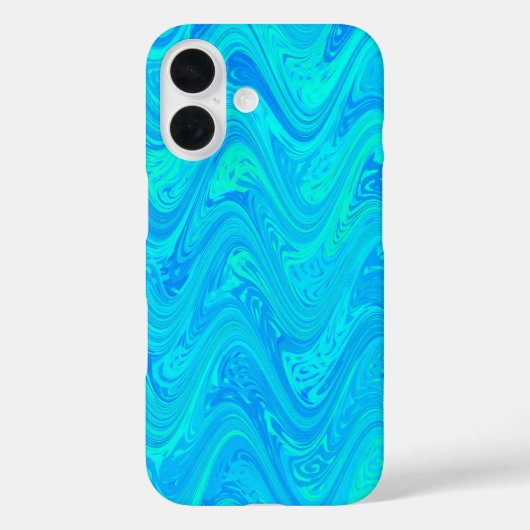 ブルーグリーンのマーブリング模様 Case-Mate iPhoneケース (裏面)