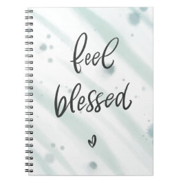 ブルーグリーンの名言が書かれたFeel Blessedノートブック ノートブック