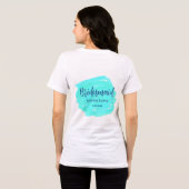 ブルーグリーンの水彩画のブライズメイド 名前と日付を追加 トライブレンドTシャツ (裏面全面)