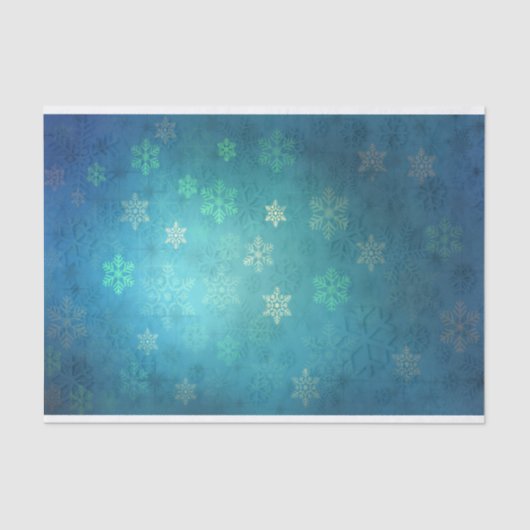 ブルーグリーンの色合いに美しい雪 薄葉紙 (正面)