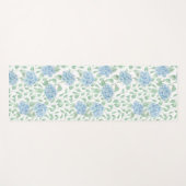 ブルーグリーンの野の花の水彩画 ヨガマット (正面(横))