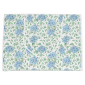 ブルーグリーンの野の花の水彩画 ラージペーパーバッグ (正面)