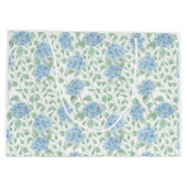 ブルーグリーンの野の花の水彩画 ラージペーパーバッグ (裏面)