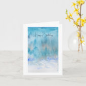 ブルーグリーンの雰囲気誕生日カード カード (黄色い花)