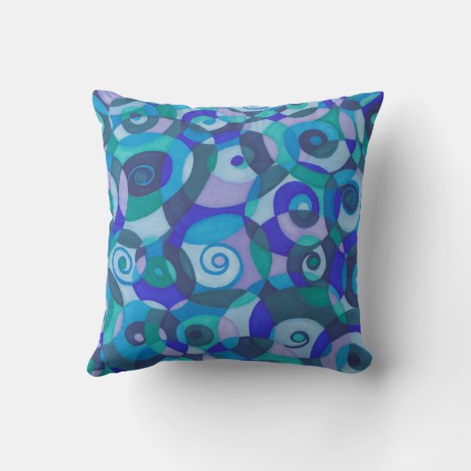 ブルーグリーンらせん状 クッション (裏面)