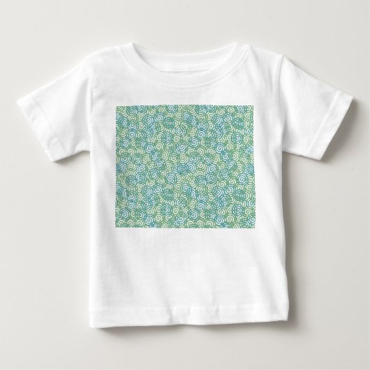 ブルーグリーンらせん状 ベビーTシャツ (正面)