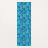ブルーグリーンアイビーリーフの水色 ヨガマット (正面)