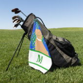 ブルーグリーンアイランドイエロードッグゴルフタオル ゴルフタオル (グリーン)